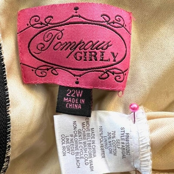 POMPOUS GIRLY PLUS SIZE 22W LBD BLACK LACE ABIGAIL DRESS FULLY LINED - Picture 12 of 12